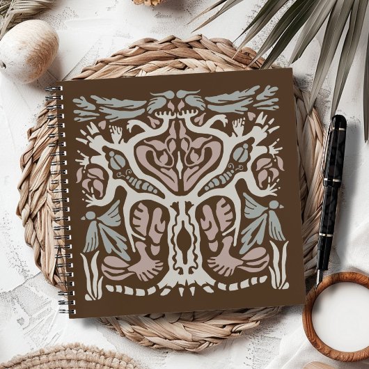 Bird Tree Ecosystem Art Hand-drawn Abstract Notizblock