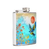 Bird Tree Sun Flachmann (Rechts)