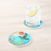 Bird Tree Sun Getränkeuntersetzer (Seite)