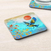 Bird Tree Sun Getränkeuntersetzer (Linke Seite)