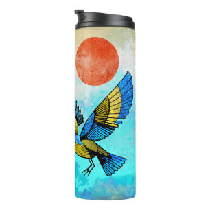 Bird Tree Sun Thermosbecher