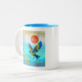 Bird Tree Sun Zweifarbige Tasse (Vorderseite Links)