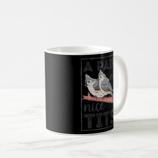 Bird Tufted Titmouse Kaffeetasse (VorderseiteRechts)