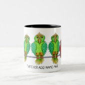 Bird Twitcher Mug, Name Can Be Added Zweifarbige Tasse (Mittel)