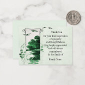 Bird über Green Tree Danke Karte (Vorderseite/Rückseite Beispiel)