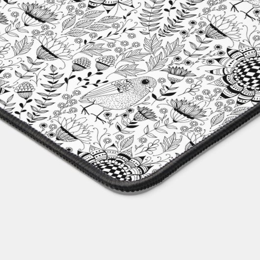 Bird und Blume-Doodle-Verpackungspapier Schreibtischunterlage (Ecke)