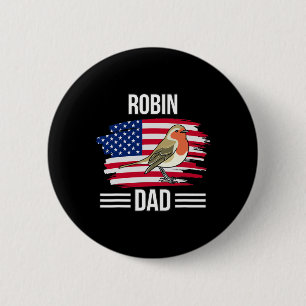 Bird US Flag 4. Juli Vatertag Robin Vater Button