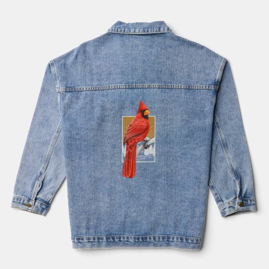 Bird Watcher Bird Kardinal Watcher Bird Watching N Jeansjacke (Rückseite)