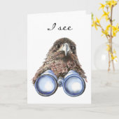 Bird Watcher Birthday Animal Spaß Aquarell Karte (Gelbe Blume)