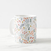 Bird Watcher Gift Blue Bird Lover Floral Geburtsta Kaffeetasse (Vorderseite Links)