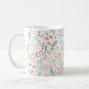 Bird Watcher Gift Blue Bird Lover Floral Geburtsta Kaffeetasse