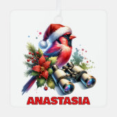 Bird Watching Enthusiasten Personalisiert Ornament Aus Metall (Vorderseite)