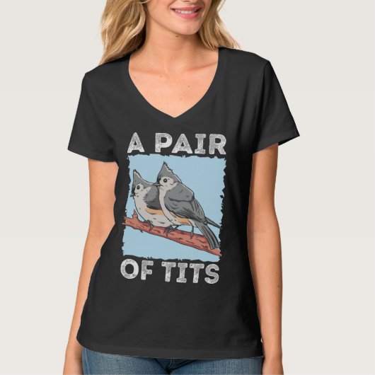 bird watching Titmouse T-Shirt (Vorderseite)