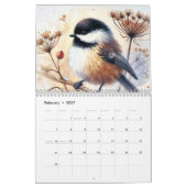 Bird Watercolor Art Calendar Kalender (Feb 2027)