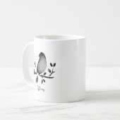 Bird watercolor black white saturated kaffeetasse (Vorderseite Links)