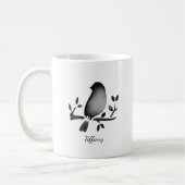 Bird watercolor black white saturated kaffeetasse (Links)
