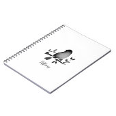 Bird watercolor black white saturated notizblock (Linke Seite)