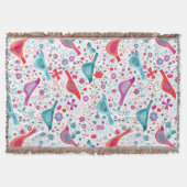 Bird Watercolor Floral Boho Decke (Vorderseite)