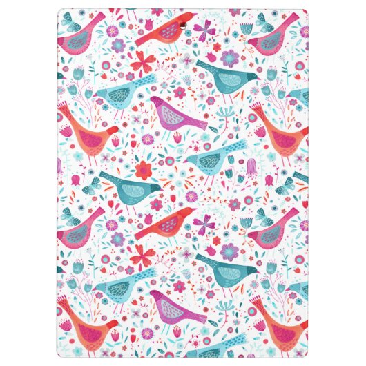 Bird Watercolor Floral Boho Klemmbrett (Rückseite)