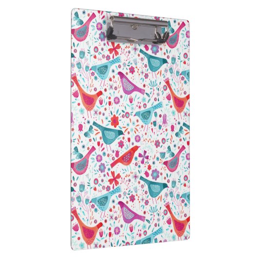 Bird Watercolor Floral Boho Klemmbrett (Rechts)