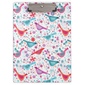 Bird Watercolor Floral Boho Klemmbrett (Vorderseite)