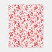 Bird Watercolor Red Fleecedecke (Vorderseite)
