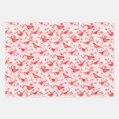 Bird Watercolor Red Geschenkpapier Set (Vorderseite 3)