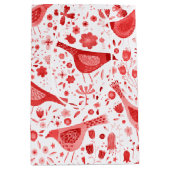 Bird Watercolor Red Mittlere Geschenktüte (Vorderseite)