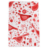 Bird Watercolor Red Mittlere Geschenktüte (Rückseite)