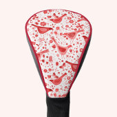 Bird Watercolor Red White Golf Headcover