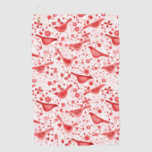 Bird Watercolor Red White Golfhandtuch (Vorderseite)