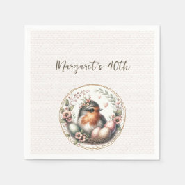 Bird Watercolor Serviette