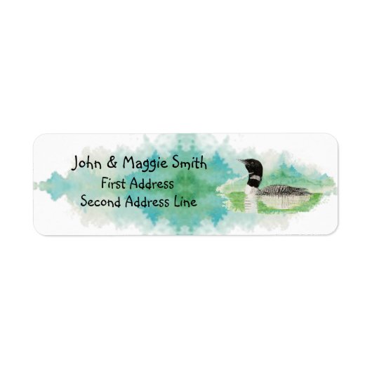 Bird Wildlife Painting Loon Address Label (Vorne)