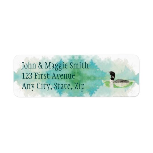Bird Wildlife Painting Loon Address Label (Vorne)