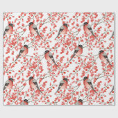 Bird Winter Berry Woodland Weihnachten Geschenkpapier (Flach)