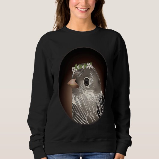 Bird with cherry blossom wreaths on the head sweatshirt (Vorderseite)