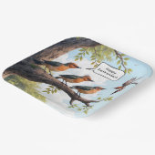 Bird with Office Briefcase Rentierung Pappteller (Gewinkelt)