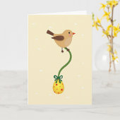 Bird With Polka Dot Egg Design Card Karte (Gelbe Blume)