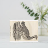 Bird Woodcut Postcard Postkarte (Stehend Vorderseite)