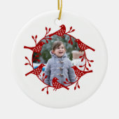 Bird Wreath Modern Scandi Foto Keramik Ornament (Vorne)