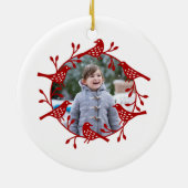 Bird Wreath Modern Scandi Foto Keramik Ornament (Hinten)