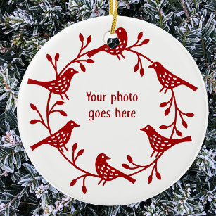 Bird Wreath Modern Scandi Foto Keramik Ornament