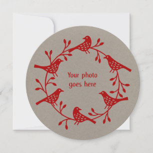 Bird Wreath Modern Scandi Foto Weihnachten