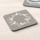 Bird Wreath Moderner Skandinavien Getränkeuntersetzer (Linke Seite)