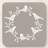 Bird Wreath Moderner Skandinavien Getränkeuntersetzer (Vorderseite)