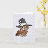 Birdable Screech Owl Hexe Karte (Gelbe Blume)