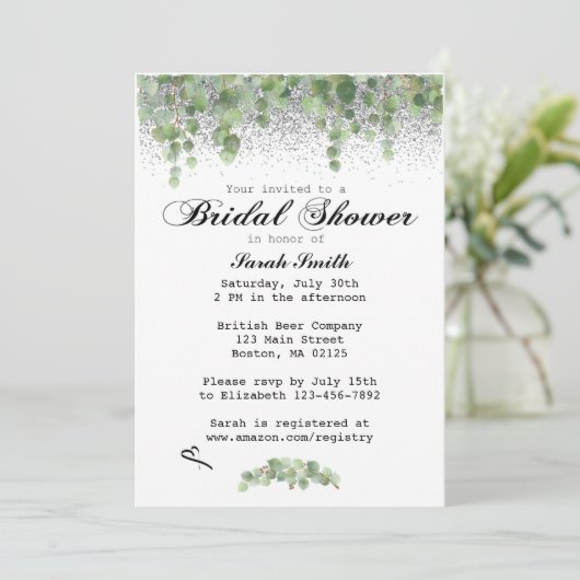 Birdal Shower Invite Einladung (Stehend Vorderseite)