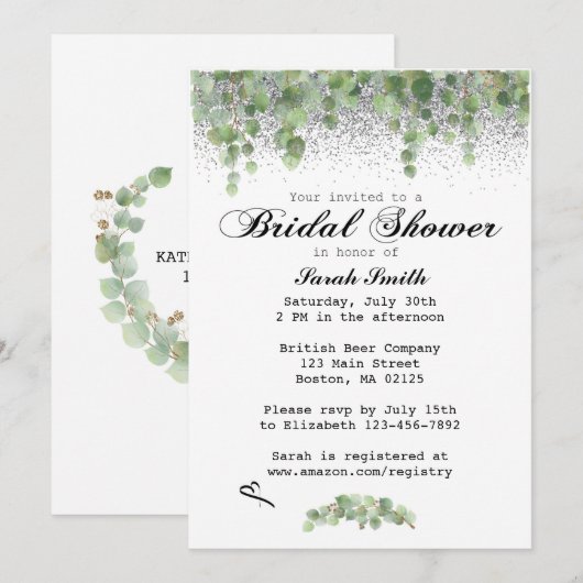 Birdal Shower Invite Einladung (Vorne/Hinten)