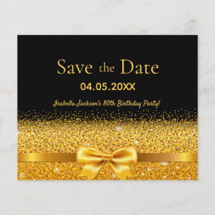 Birday Party Black Gold Bug Budget Save the Date Flyer
