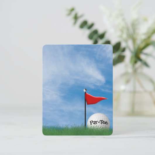 Birday Party Golf Thema Einladung (Stehend Vorderseite)